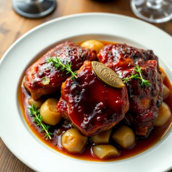 Savory Wine-Braised Chicken Thighs