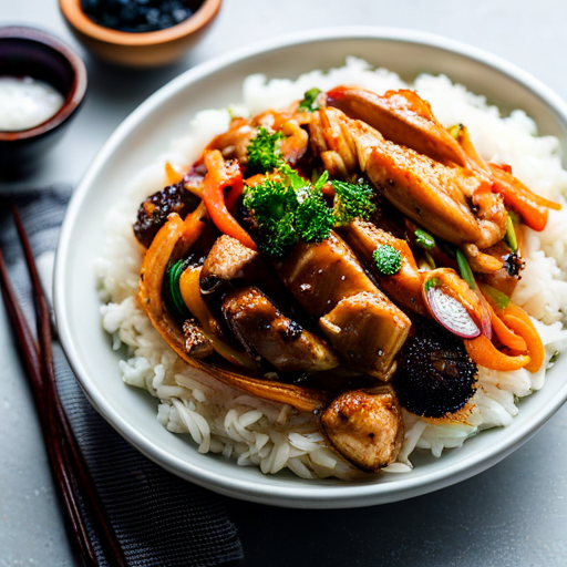 Soy-Yogurt Chicken Stir Fry w/ Rice