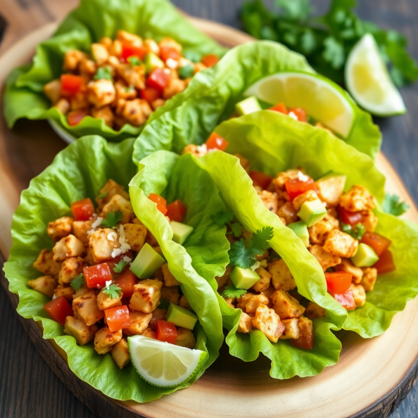 Lettuce Wrap Tacos with Spicy Chicken