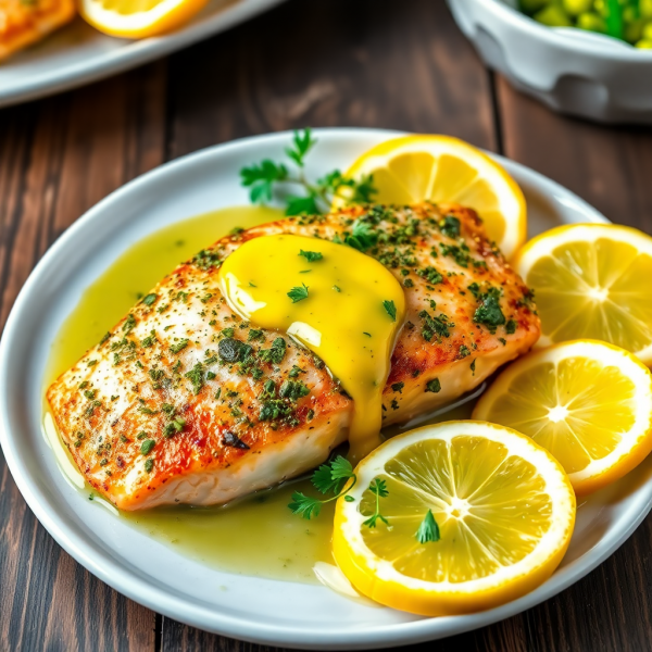 Herb-Crusted Trout with Lemon Butter Sauce