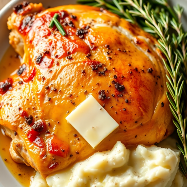 Herb-Roasted Turkey Breast with Garlic Mashed Potatoes