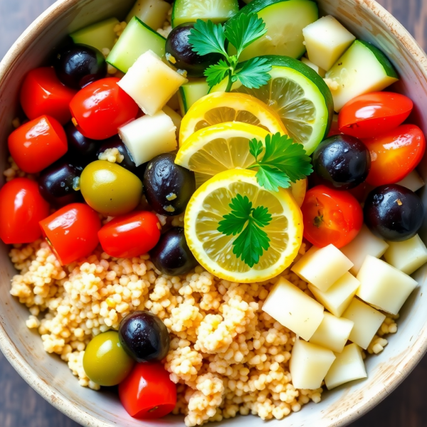 Mediterranean Olive and Quinoa Bowl