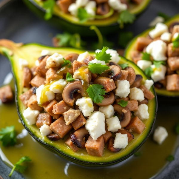 Mushroom and Feta Stuffed Bitter Gourd