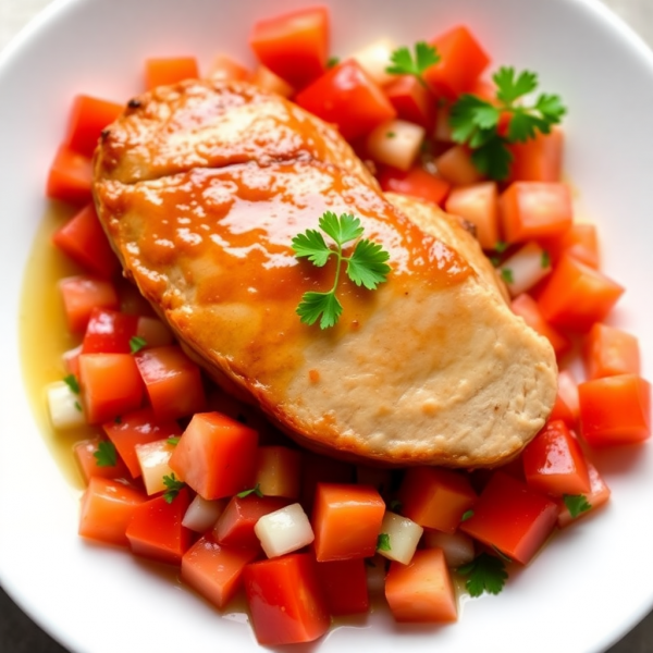 Vanilla-Infused Pork Tenderloin with Tomato and Spring Onion Salsa