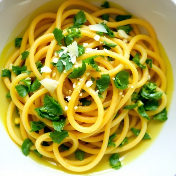 Celery Root Noodles with Garlic Herb Sauce