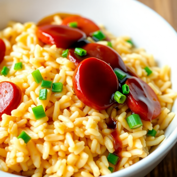 Sausage Fried Rice with Scrambled Eggs