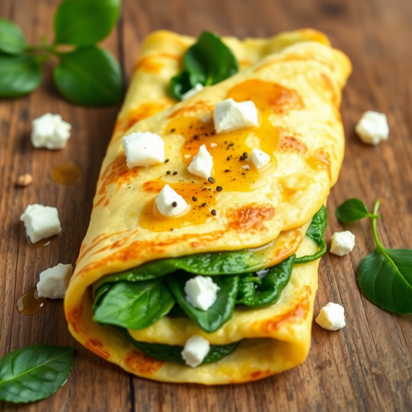 Mediterranean Spinach and Feta Omelette