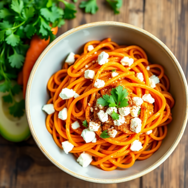 Moroccan Spiced Carrot and Cheese Pasta