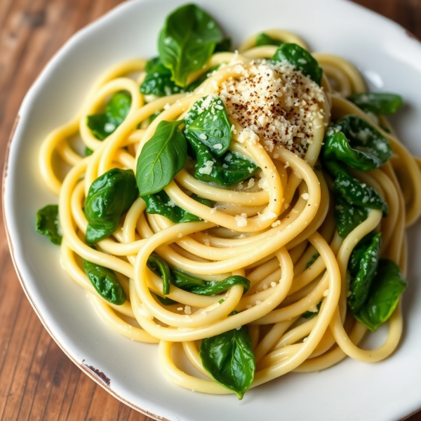 Creamy Garlic Spinach Pasta