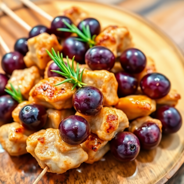 Grape and Chicken Skewers