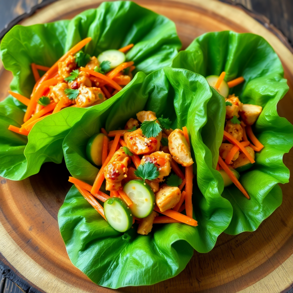 Lettuce Wraps with Spicy Chicken