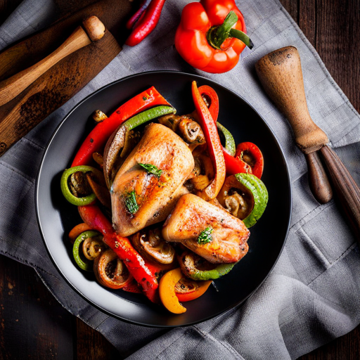 Honey Glazed Chicken with Peppers and Mushrooms