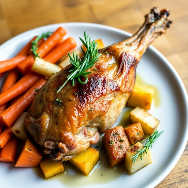 Herb-Roasted Rabbit with Root Vegetables