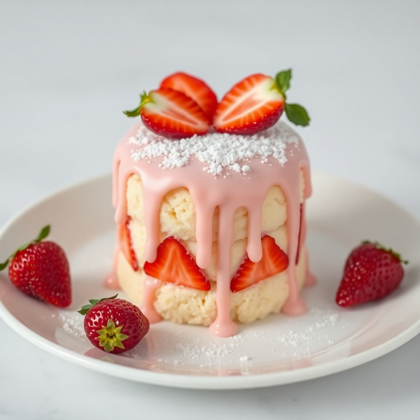 Delicious Mini Strawberry Cake with Strawberry Icing