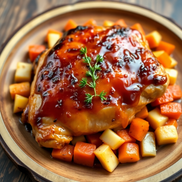 Apple & Carrot Beer Glazed Chicken