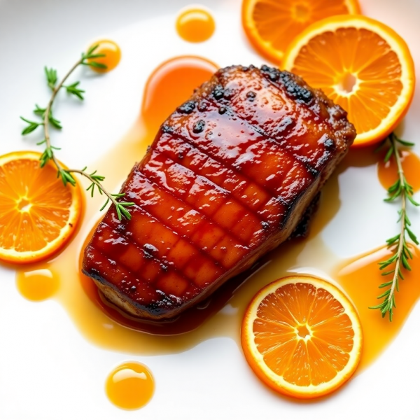 Honey-Glazed Duck Breast with Orange Reduction