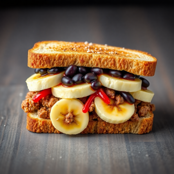 Savory Banana Bean Beef Sandwich