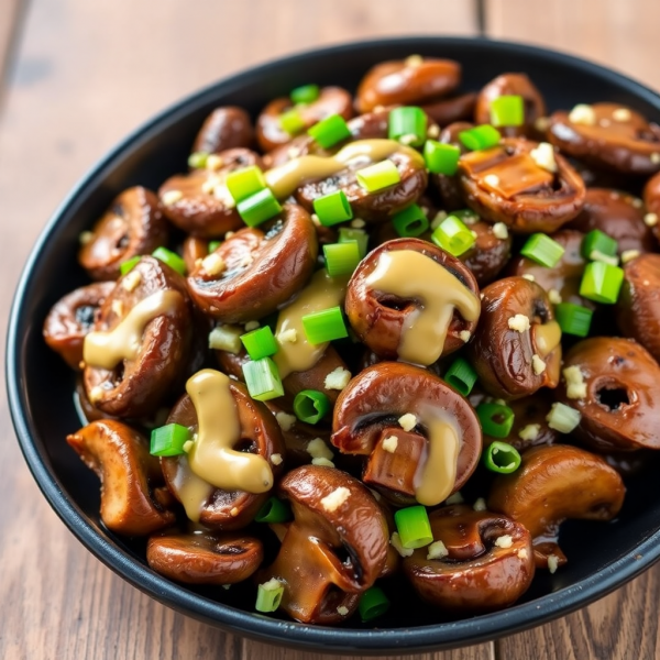 Garlic Mushroom Stir-Fry with Creamy Mustard Mayo