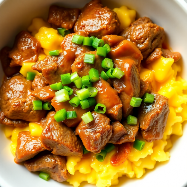 Garlic Lamb and Egg Stir-Fry