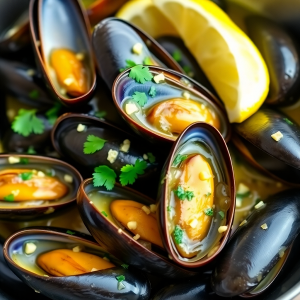 Garlic Butter Mussels with White Wine