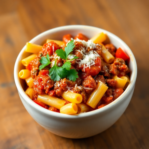 Single-Serve Macaroni Bolognese