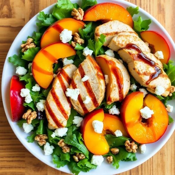 Grilled Peach and Chicken Salad