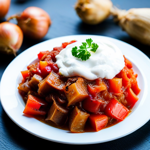 Classic Greek Ketchup and Onion Dish